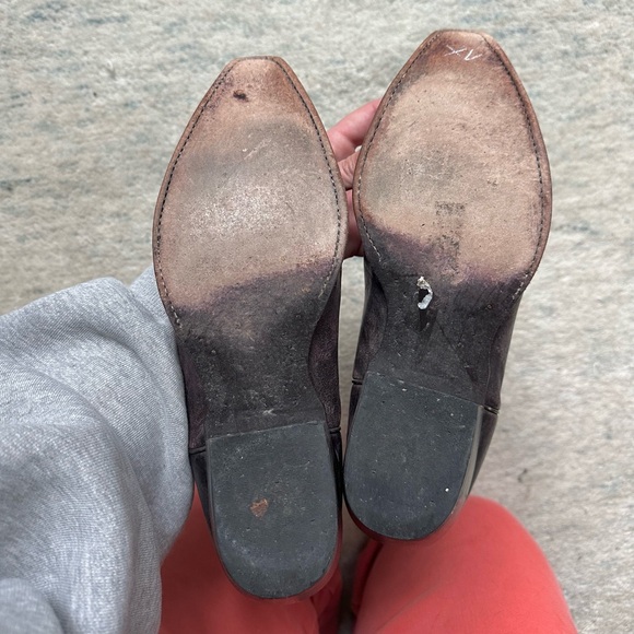 J.B. Dillon Distressed Western Cowboy Boots Floral Embroidery Brown 11B Boho - Picture 7 of 8